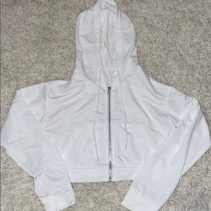 Never worn cropped white hoodie